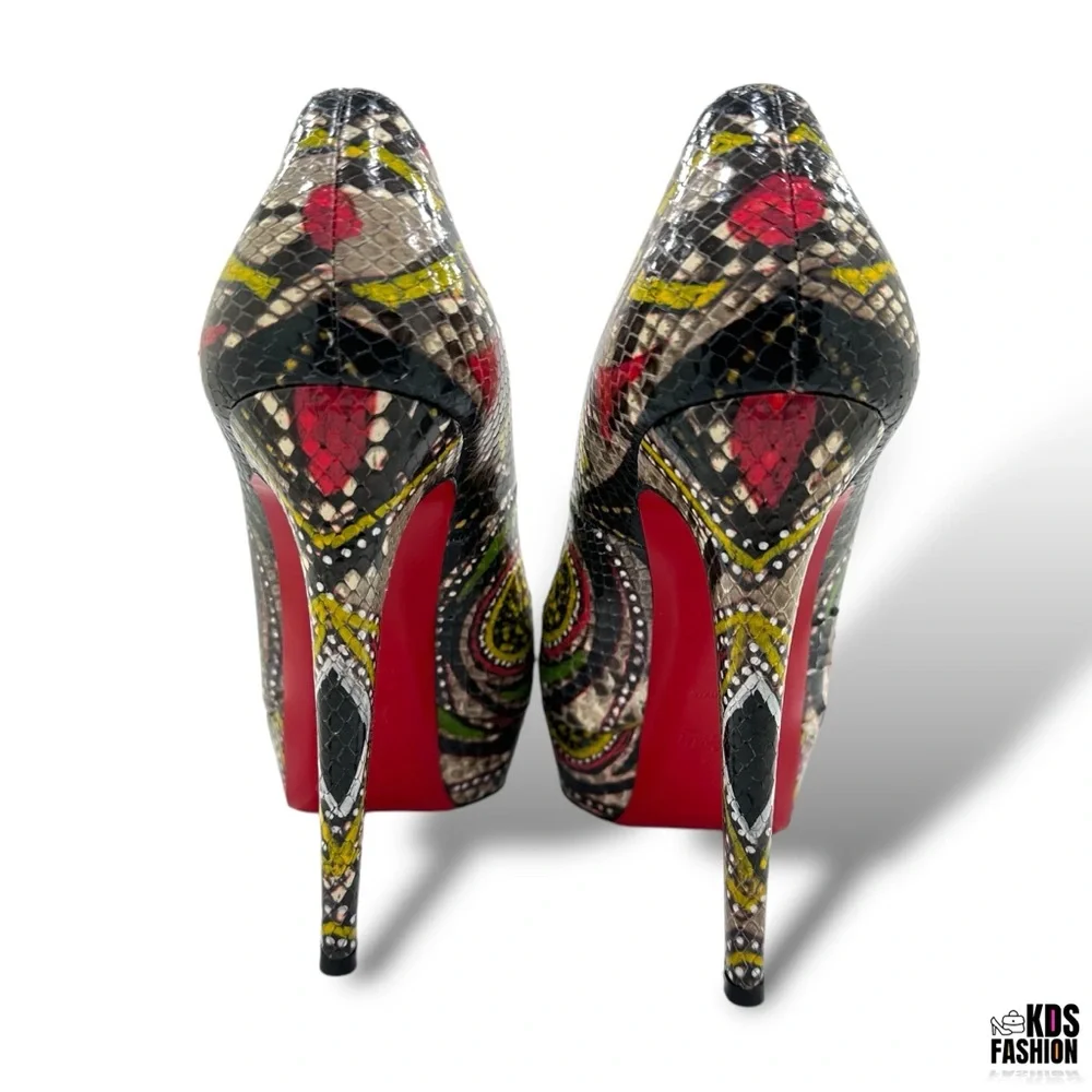 Christian Louboutin Bianca 140 Python Masai Platform Heels US 8.5 EU 39 Rare - Picture 5 of 11